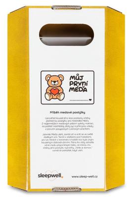 Můj první méďa - plyšový medvídek v originální kolébce, medová postýlka