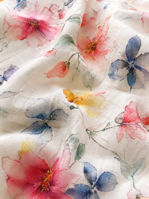 Mušelínové povlečení KVĚTY, digitální tisk