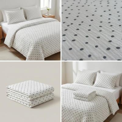 Mušelínové povlečení černý puntík na bílém podkladu