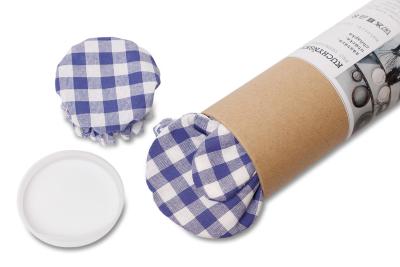 Originální kuchyňská souprava kanafas modrý, tubus - zástěra, utěrka, chňapka