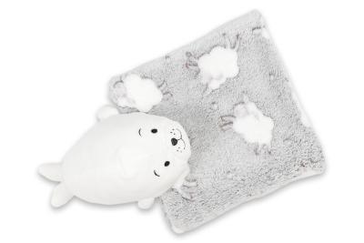 Plyšák - polštářek mikrospandex 25cm - TULEŇ bílý