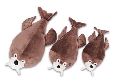 Plyšák - polštářek mikrospandex 55cm - MROŽ HNĚDÝ