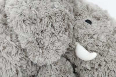 Plyšový polštářek slon, šedý, dlouhý vlas