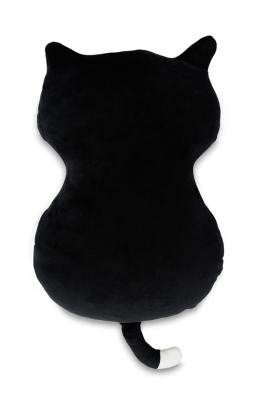 Polštářek/plyšák kočka mikrospandex, 30 cm, černá - zelené oči