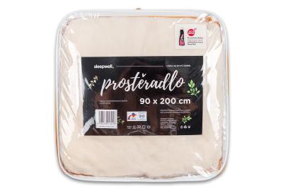 Prostěradlo  mikroflanel SLEEP WELL® - 180x200 cm - mandlová
