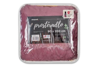 Prostěradlo  mikroflanel SLEEP WELL® - 90x200 cm - tm. fialová