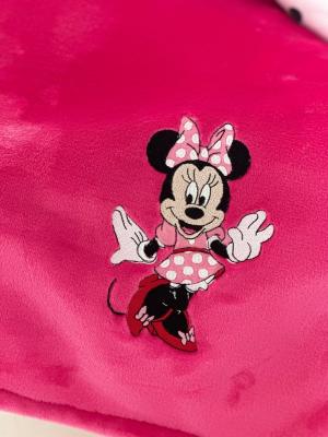 Sada deka mikroflanel UNI růžová s výšivkou Minnie a polštářek mašle