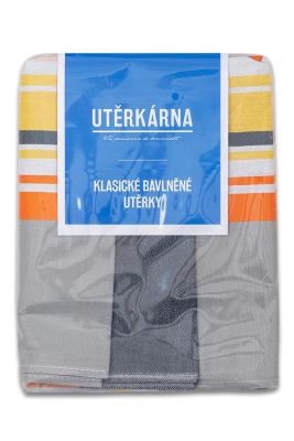 Utěrky žakárové extra savé 50x70cm 3ks - MIX ŠEDORANŽOVÝ