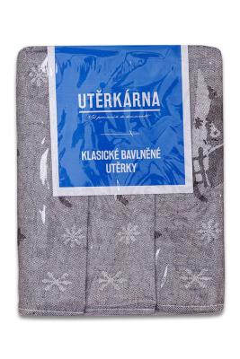 Utěrky žakárové extra savé 50x70cm 3ks - VÁNOČNÍ KRAJINA