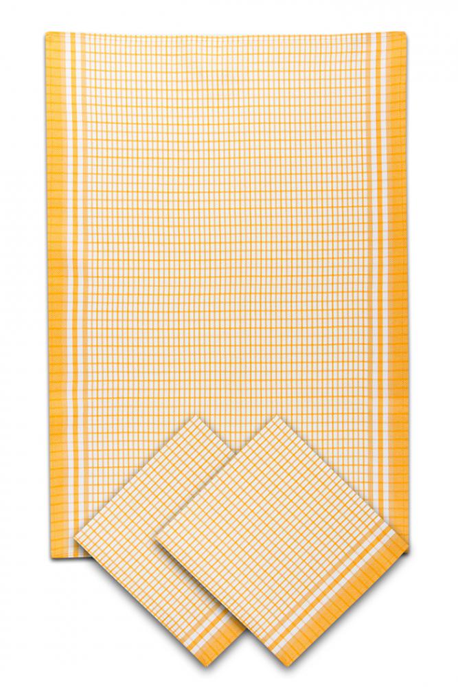 Utěrky bambusové Malá kostka žlutá  - 3ks 50x70 cm