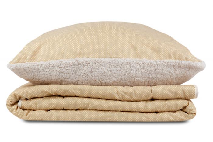 Beránková souprava - Puntíček přírodní (deka+povláček)