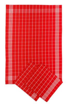 Náhled Utěrky bavlněné - Negativ červeno - bílá 50x70 cm 3ks