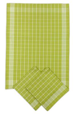 Náhled Utěrky bavlněné - Negativ zeleno - bílá 50x70 cm 3ks