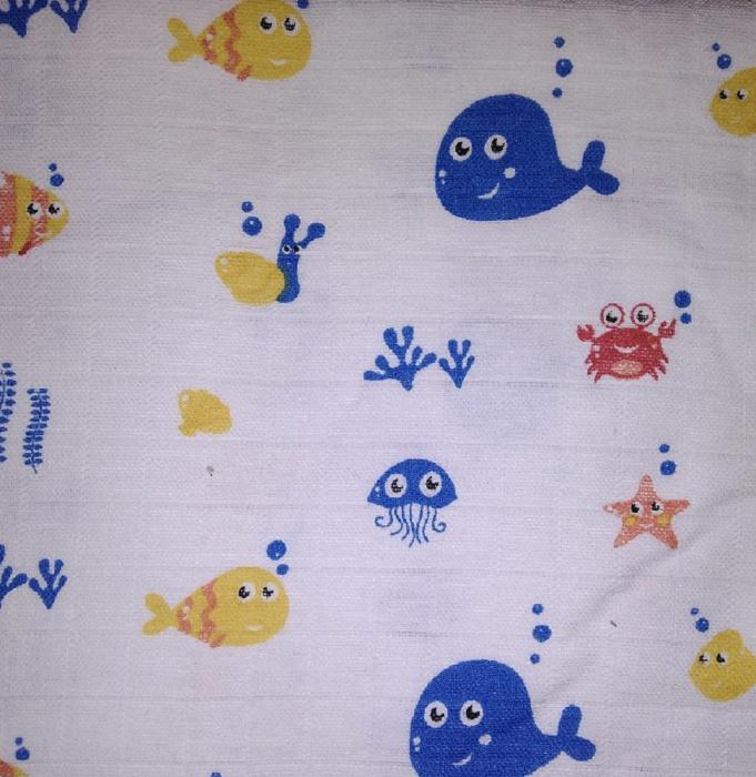 Bavlněná plenová osuška s potiskem 90x100cm - OBYVATELÉ MOŘE