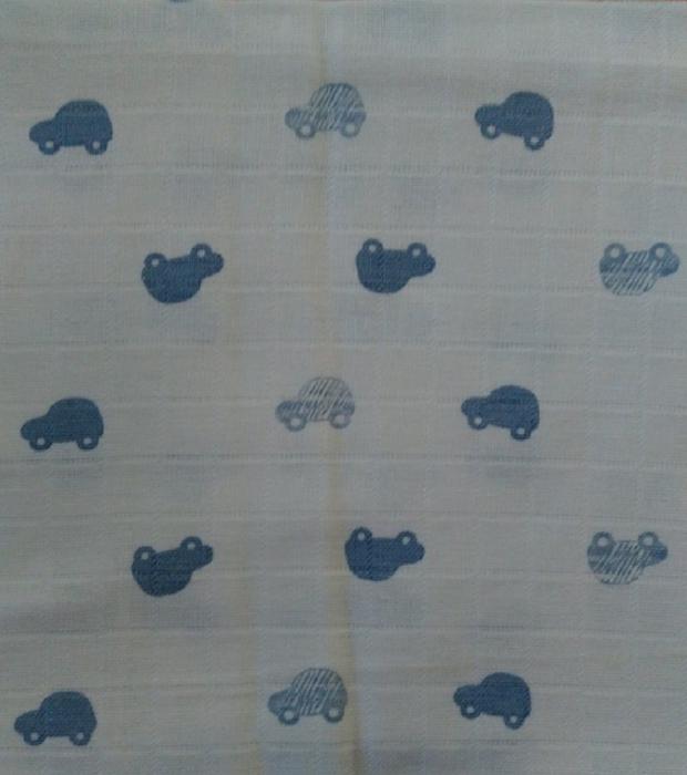 Bavlněná plenová osuška s potiskem 90x100cm - AUTÍČKA