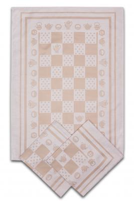 Náhled Utěrky egyptská bavlna KONVIČKA/PUNTÍK 50x70cm 3ks - BÉŽOVÁ