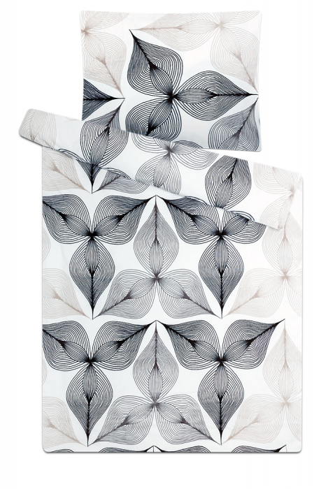 Povlečení mikroflanel SLEEP WELL® prodloužené 70x90 cm + 140x220 cm - SYMBIÓZA ČERNOBÍLÁ