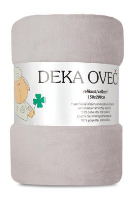 Deka OVEČKA® - hladká 150x200 cm,  SVĚTLE ŠEDÁ