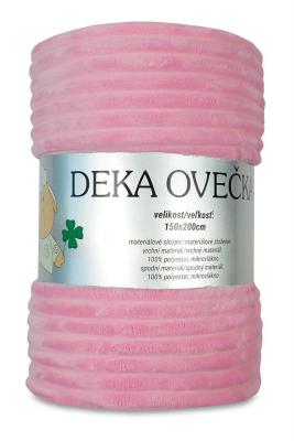 Deka OVEČKA® - Manžestr 150x200 cm - RŮŽOVÁ