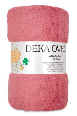 Deka OVEČKA® - OVEČKA, LEMOVANÁ STUHOU 150x200 cm - STARORŮŽOVÁ