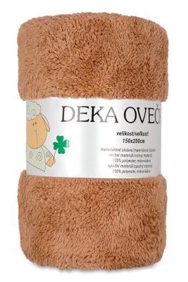 Deka OVEČKA® - OVEČKA, LEMOVANÁ STUHOU 150x200 cm - ČOKOLÁDOVÁ