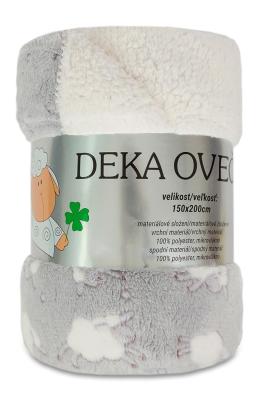 Deka OVEČKA® - Ovečky 150x200 cm – světle šedé/ecru, obnitkovaná
