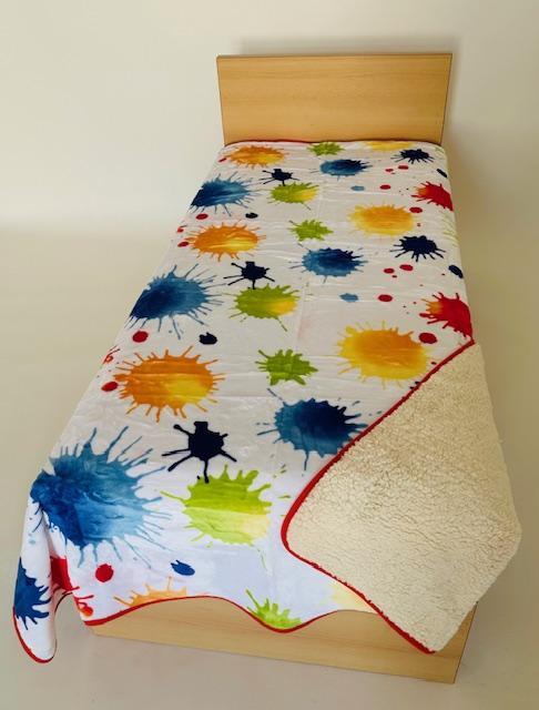 Deka OVEČKA® - mikroflanel tisk 140x200 cm, akvarel kaňky