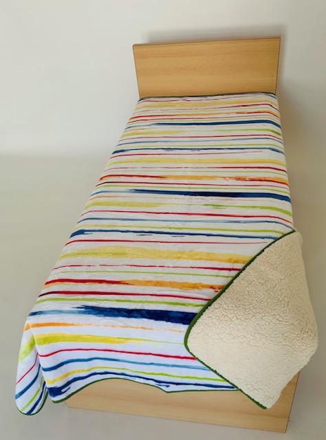 Deka OVEČKA® - mikroflanel tisk 140x200 cm,  akvarel pruhy