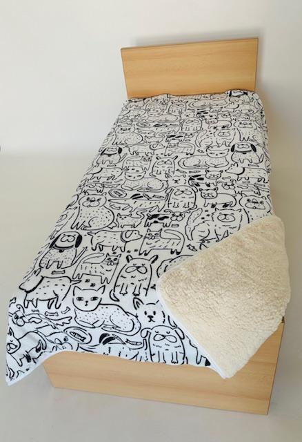 Deka OVEČKA® - mikroflanel tisk 140x200 cm, pes a kočka