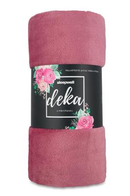 Deka mikroflanel sleep well® - 150x200cm -  STARORŮŽOVÁ