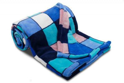 Náhled Dětská deka z mikrovlákna SLEEP WELL® 75 x 100cm - KOSTKA MODRÁ