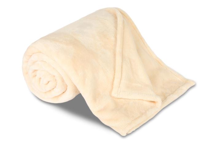 Extra teplá deka mikroflanel SLEEP WELL® 150x200cm, 480 g/m2 - jednobarevná, béžová