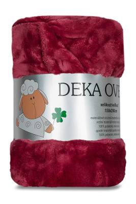 Luxusní deka mikroflanel/mikroplyš STELLA - 150x200 cm, design obláčky starorůžové