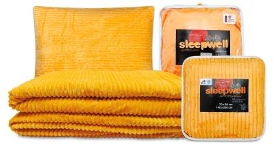 Náhled Velká sada sleepwell 2 x povlečení mikroflanel manžestr, 1x prostěradlo mikroflanel 180 cm, oranžová