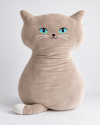 Náhled Mega velký polštář KOČKA BÉŽOVÁ, 100 cm