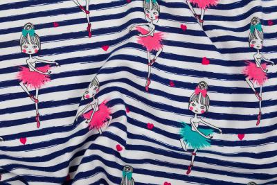 Úplet (jersey) tisk - BALETKY-pruh/navy