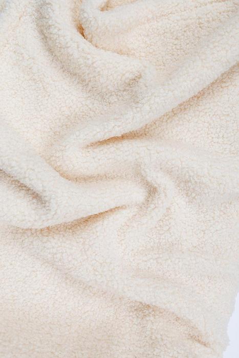 Metráž buklé, 100% polyester, šíře 165 cm, kapučíno