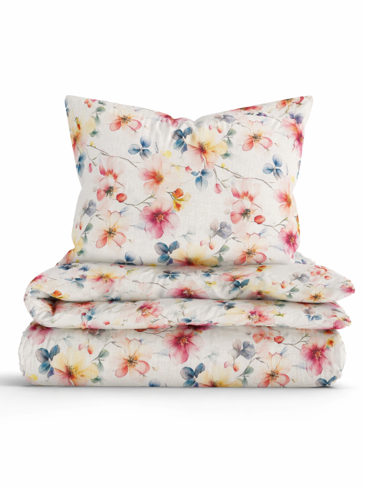 Mušelínové povlečení KVĚTY, digitální tisk