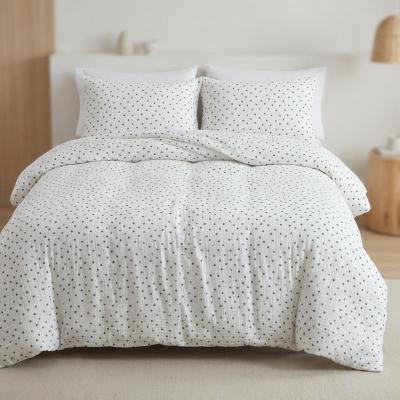 Náhled Mušelínové povlečení černý puntík na bílém podkladu