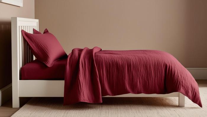 Mušelínové povlečení jednobarevné, bordó