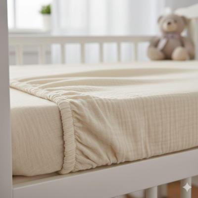 Náhled Mušelínové prostěradlo do dětské postýlky 60x120cm, béžové