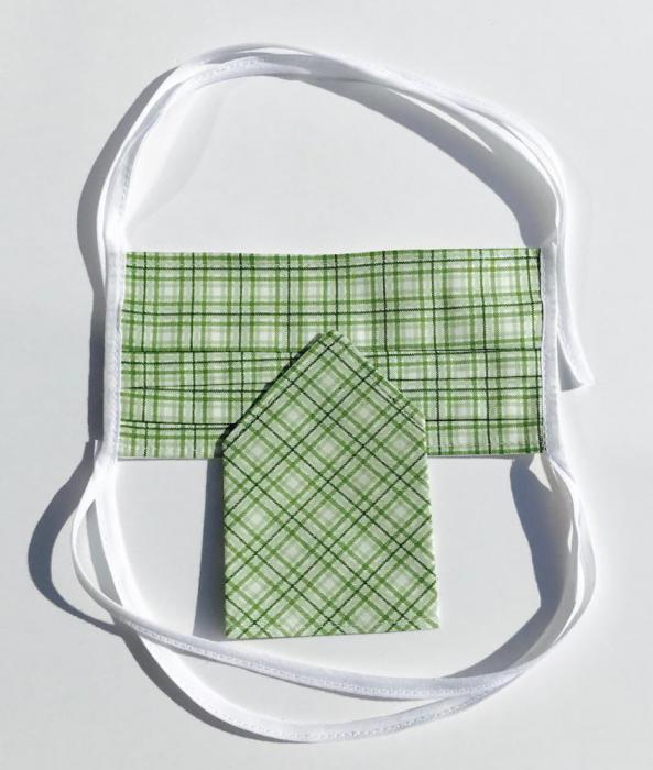PÁNSKÝ SET BAVLNĚNÁ ROUŠKA/ÚSTENKA - zelené káro