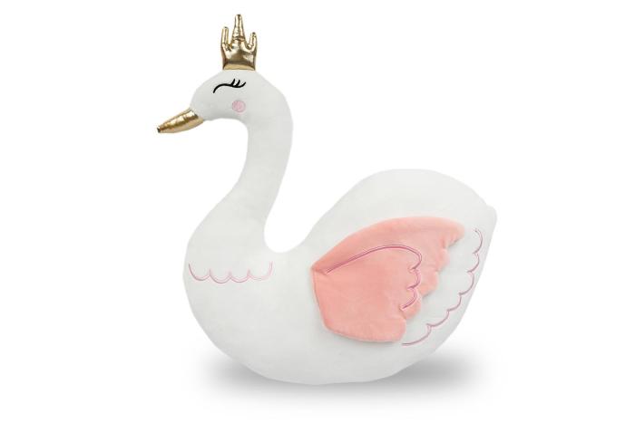 POLŠTÁŘEK MIKROSPANDEX LABUŤ, 43 cm - bílá