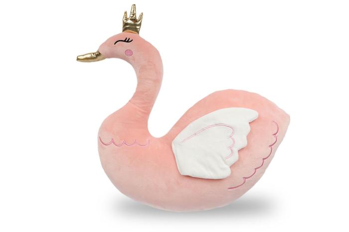POLŠTÁŘEK MIKROSPANDEX LABUŤ, 43 cm - růžová