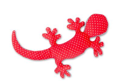 Plyšák-polštářek ještěrka z mikrospandexu, 30cm, šedočervená