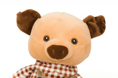 Plyšák z mikrospandexu,  25 cm - PRASÁTKO HNĚDÉ