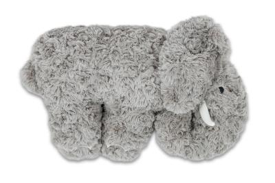 Náhled Plyšový polštářek slon, šedý, dlouhý vlas