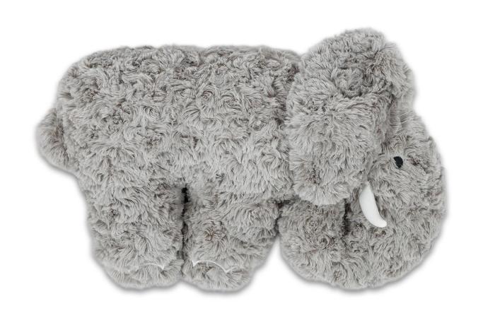 Plyšový polštářek slon, šedý, dlouhý vlas