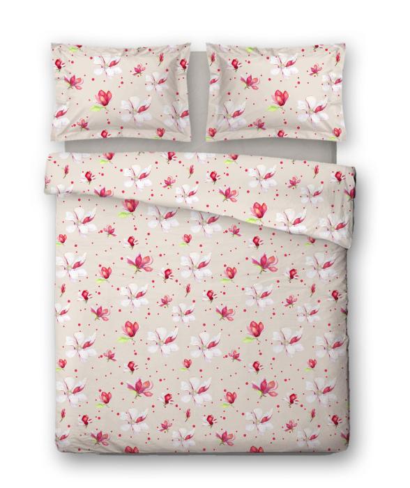 Povlečení bavlněný satén sleepwell MAGNOLIE - 70x90 cm + 140x200 cm, kolekce 2025