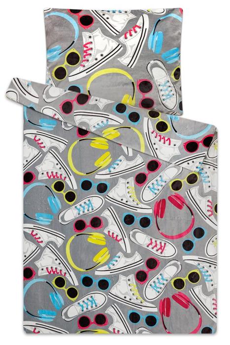 Povlečení mikroflanel sleep well 70x90+140x200 cm, digi tisk, KECKY